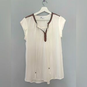 DR2  Boho Tunic  Top -white size  S